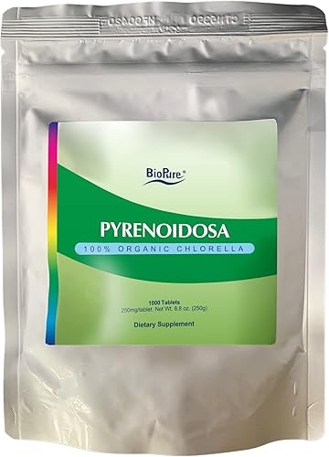 BioPure Chlorella Pyrenoidosa 100% orgánico, pared de células agrietadas, superalimento nutracéutico lleno de proteínas, vitaminas, minerales y