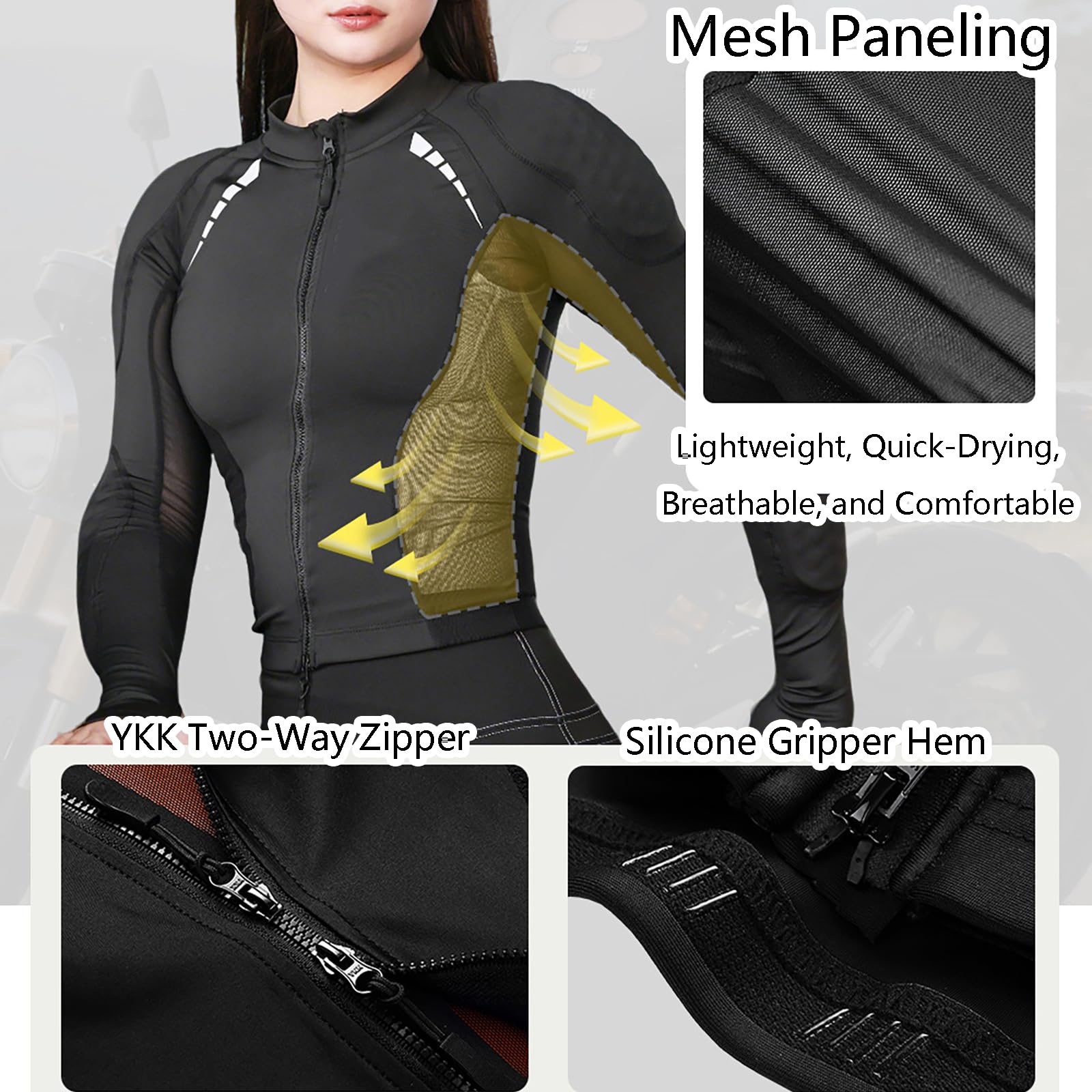 ARMAAN Giacca Da Moto Donna In Rete - Indumento Protettivo Softshell Certificato CE, Giacca Da Motocross Traspirante Con Protezioni, Maglia Imbottita Ad Alta Visibilità Per Motociclisti