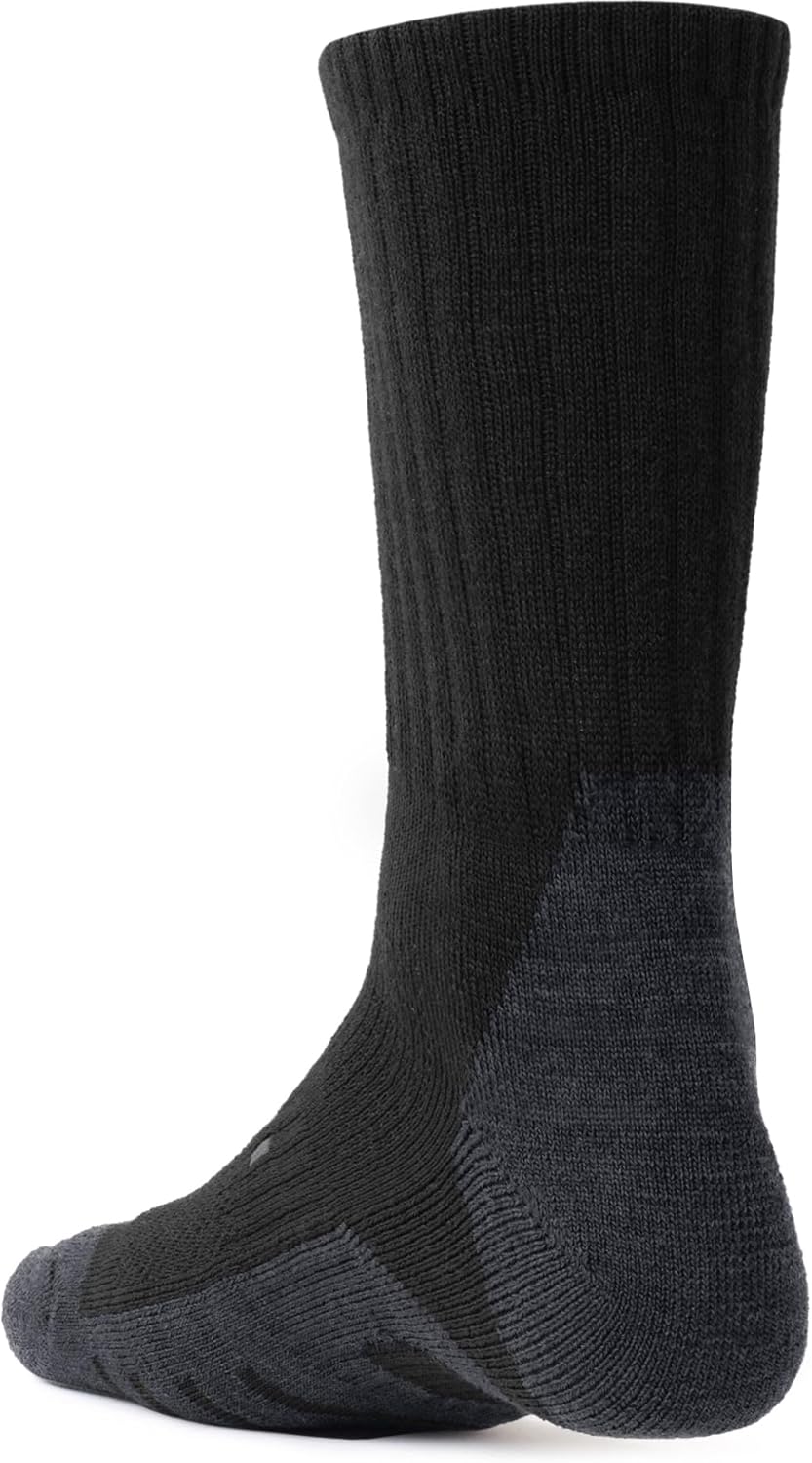 CQR 3 Pack Men and Women Wool Hiking Mid Calf Crew Socks, Moisture Wicking Breathable Outdoor Tactical Cushion boot Socks