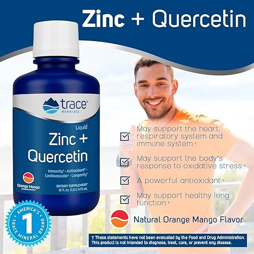 Miniatura 3 de Trace Minerals Liquid Zinc Plus Quercetina - Suplemento de salud digestiva e inmunológica - Suplemento mineral con zinc y quercetina - Antioxidante