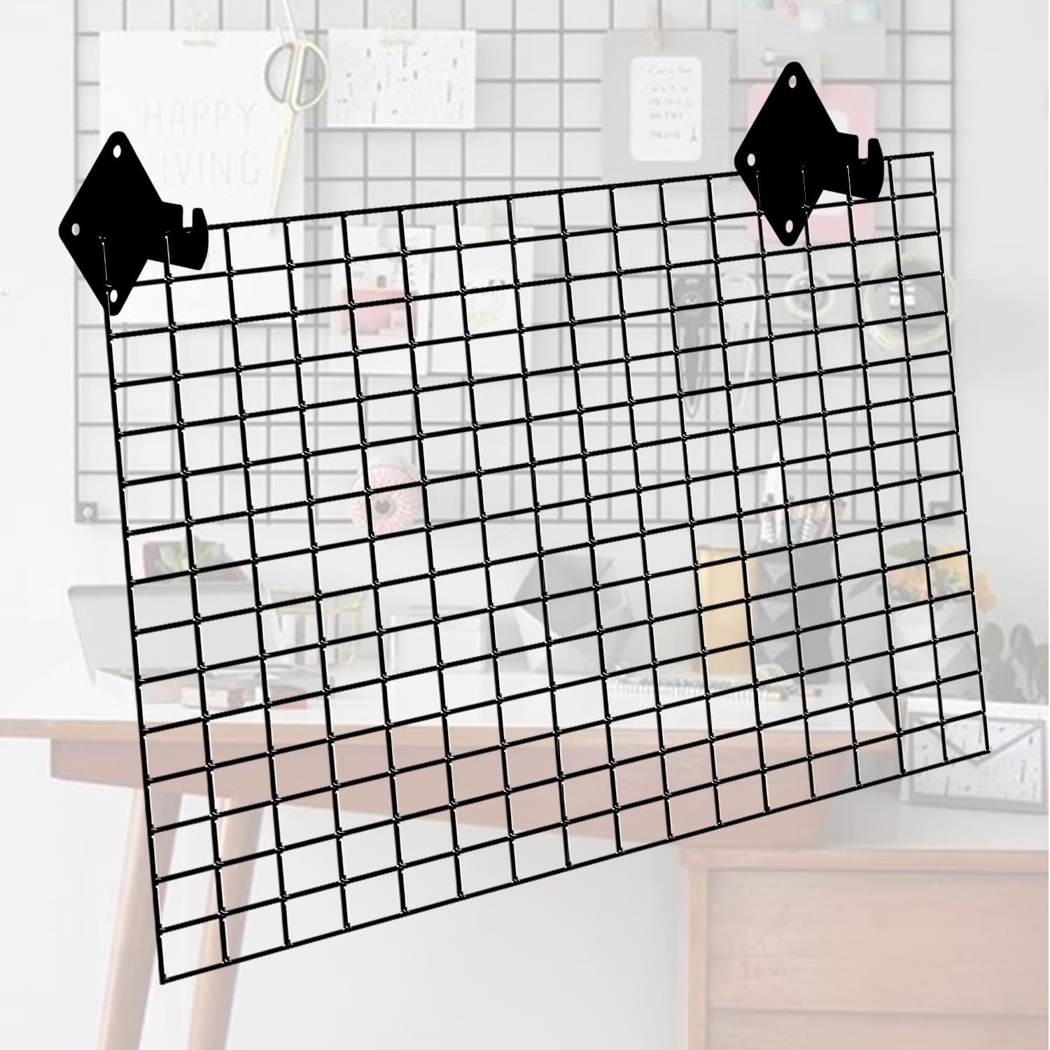 Black Grid Wall Mount Brackets | For Hanging Panels
