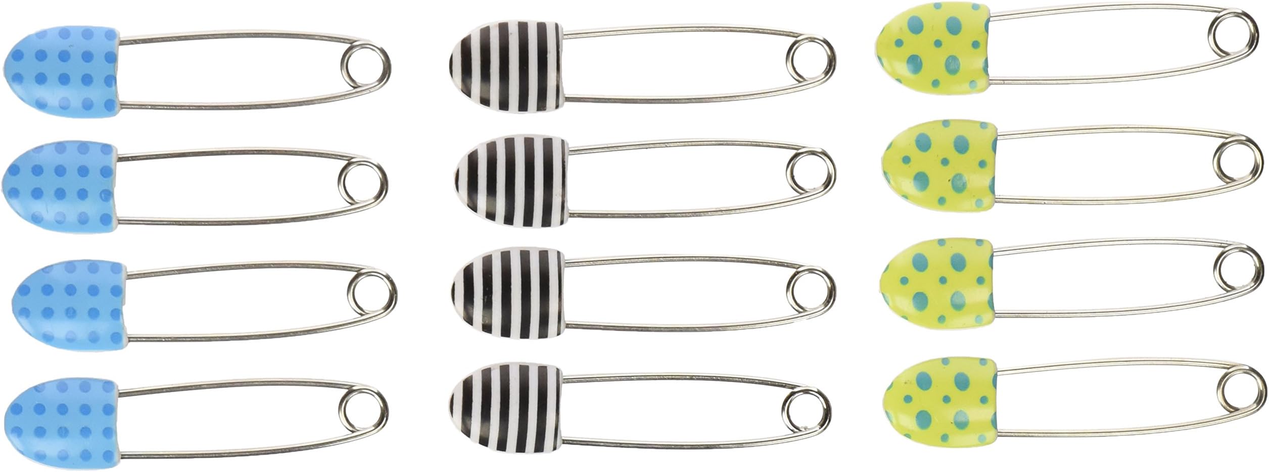 Sassy Deco Diaper Pins, 12 Count
