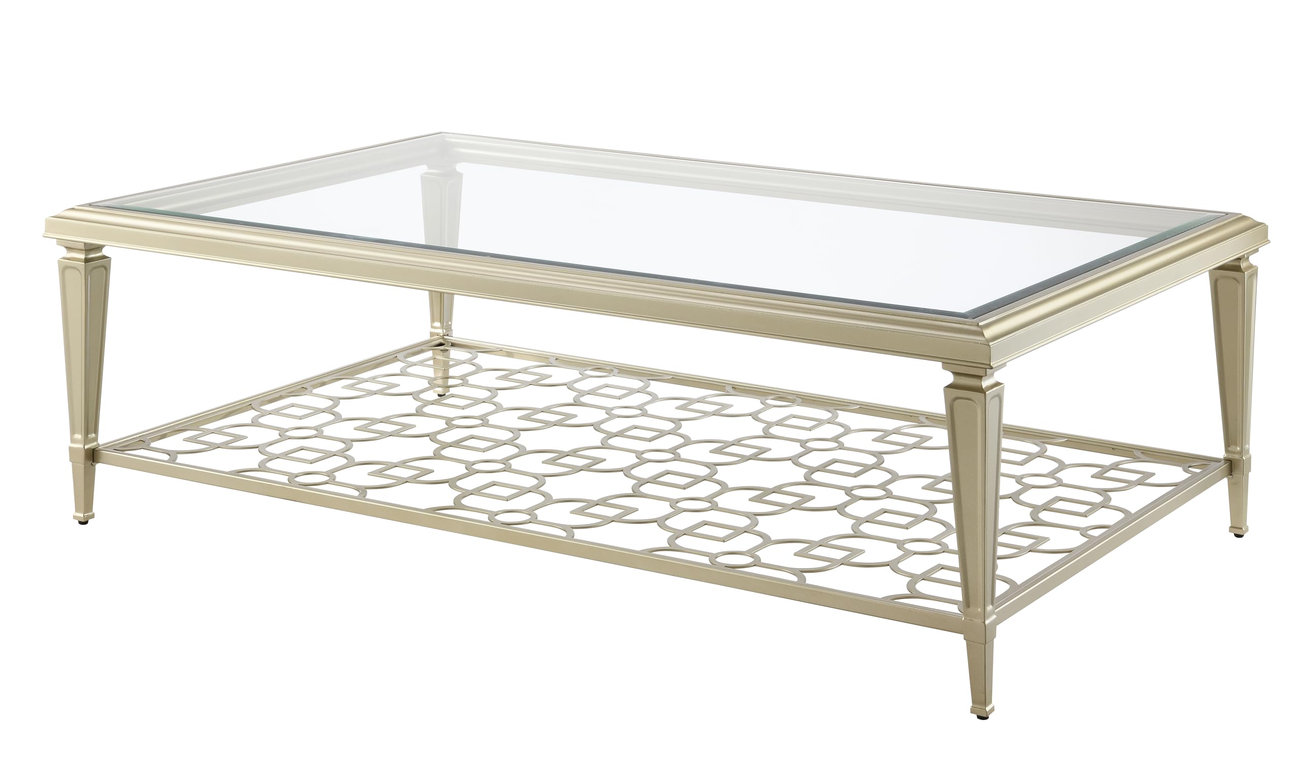 Amazon.com: Acme Zaba Metal and Tempered Glass Rectangular Coffee