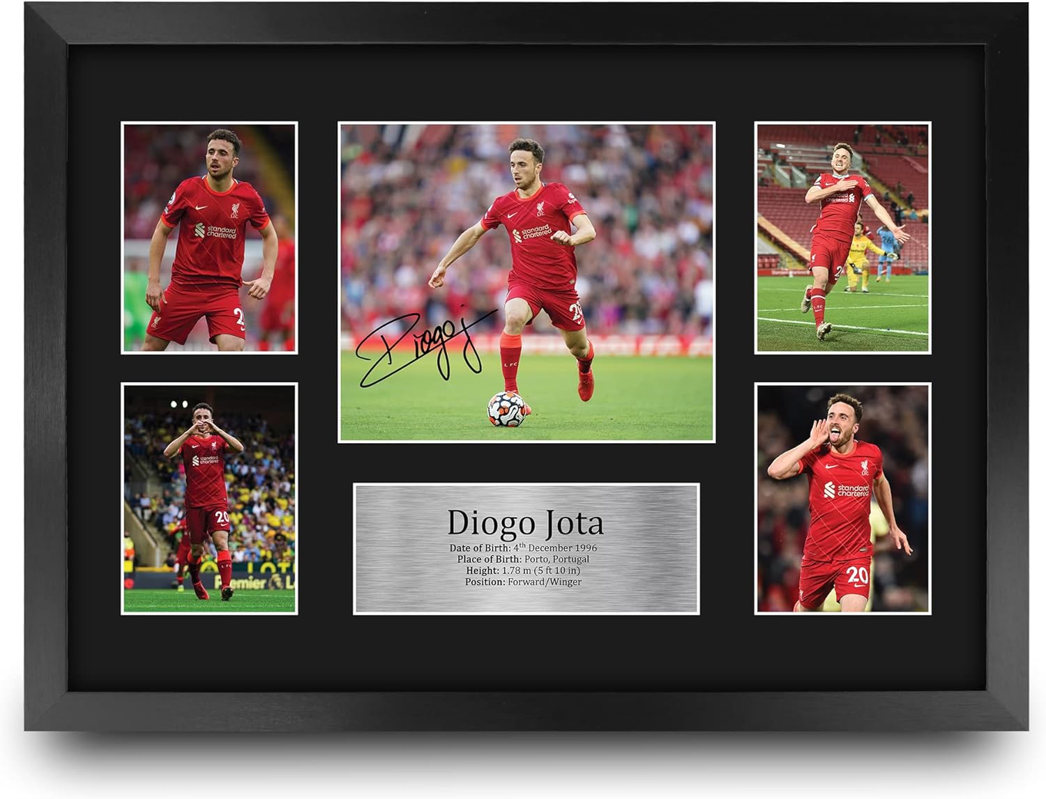 HWC Trading Diogo Jota Liverpool 16 x 12 inch (A3) Printed Gifts Signed Autograph Picture for Football Fans and Supporters - 16" x 12" Framed