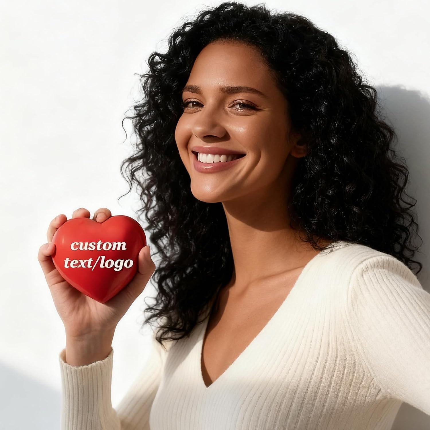 10/50/100 PCS Custom Heart Stress Balls Bulk with Logo Text Personalized Heart Stress Balls for Adults Office Employee Appreciation Gifts Corporate Events
