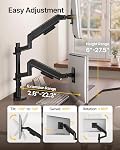 MonTEK Dual Vertical Monitor Bras jusqu'à 40 de pouce, aluminium lourd-haute réglable de bureau support plein mouvement bras ressort mécanique tient jusqu'à 26.4lbs avec USB A/C,VESA 75/100, Noir