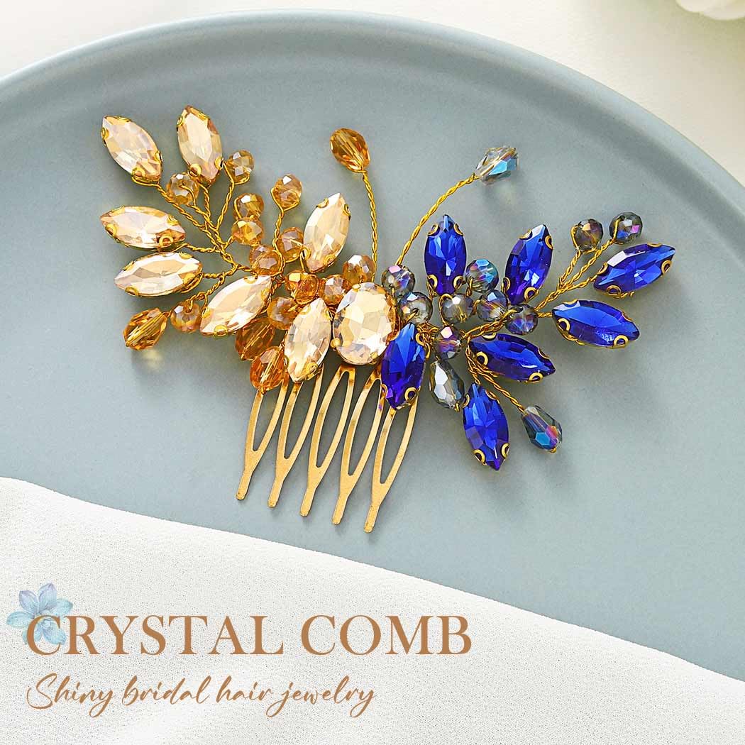Peineta para damas de honor doradas de cristal tocado mariposa boda accesorios para el pelo para mujeres