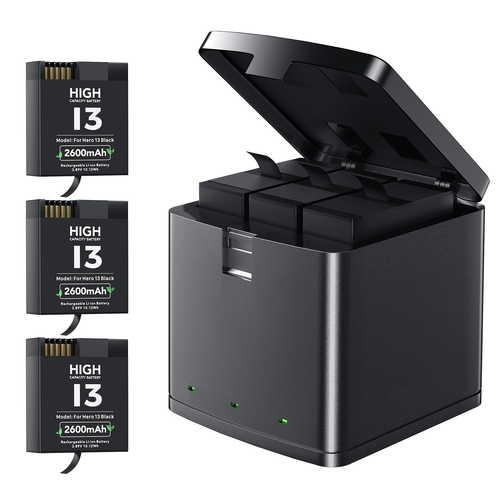 BOANV for GoPro Hero 13 Batteries with 3-Channel USB Charger Kits