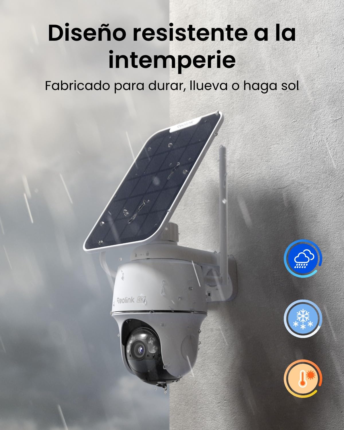 Reolink 4K 360° PT Camara Vigilancia WiFi Exterior Solar, 8MP Cámara con Auto-Seguimiento, Wi-Fi 6 de 2,4/5 GHz, Detección Inteligente, Visión Nocturna en Color, Argus PT Ultra + Panel Solar de 3W