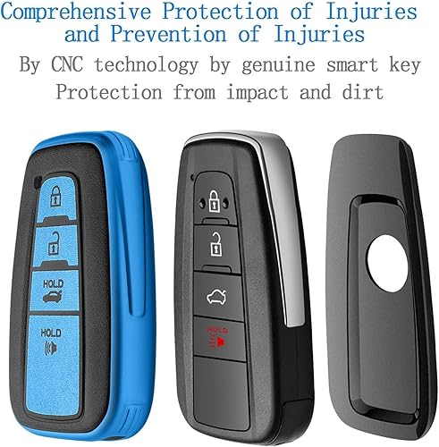 Miniatura 3 de Sindeda Funda compatible con llavero Toyota con llavero de cuero, protección completa de TPU suave, funda para llavero RAV4, Camry, Avalon, Corolla,