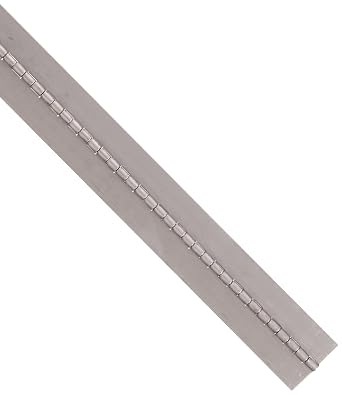 Steel Continuous Hinge Without Hole, Unfinished, 0.06" Leaf Thickness, 1-1/2" Open Width, 7/64" Pin Diameter, 1" Knuckle Length, 4 Long Pack of 1