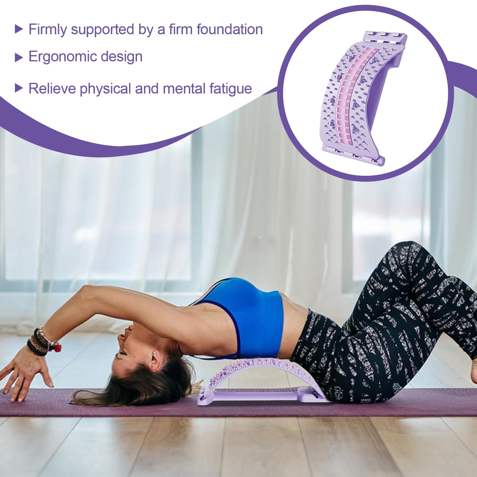 Planche de Soutien Lombaire, étirement du Bas du Dos avec aimants, équipement d'étirement pour Exercice, Bureau, Chaise, Yoga, Muscles de la Colonne vertébrale, Maison