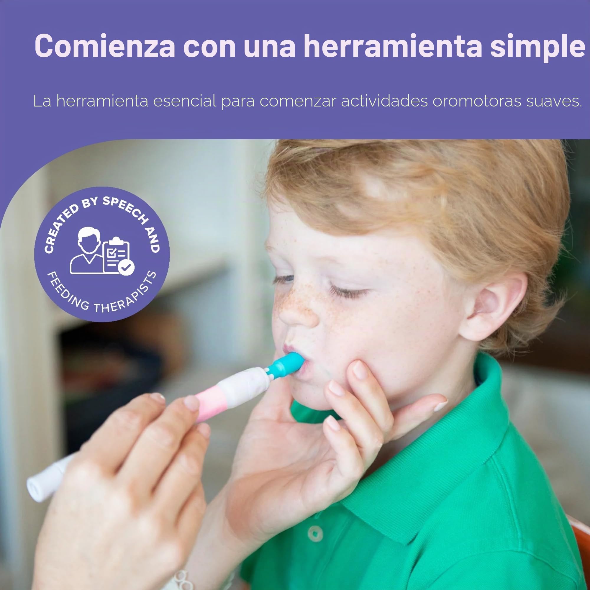 TalkTools Sensi - Herramienta esencial para terapia motora oral, herramienta de vibración sensorial con punta masticable texturizada para estimulación oral, alimentación de niños y adultos, habla y