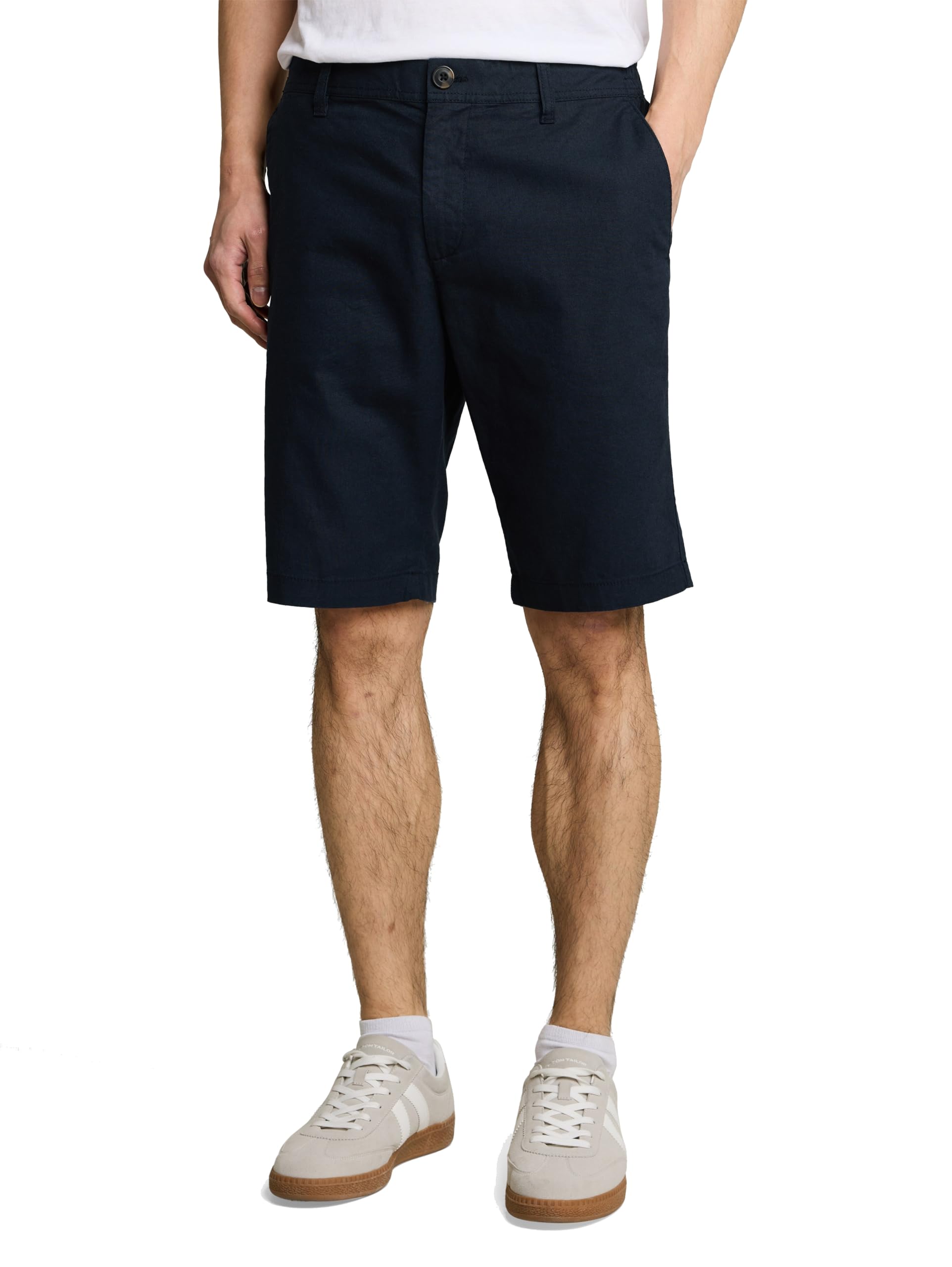 TOM TAILOR Herren TTREGULAR Chino Shorts mit Leinenanteil 1051619