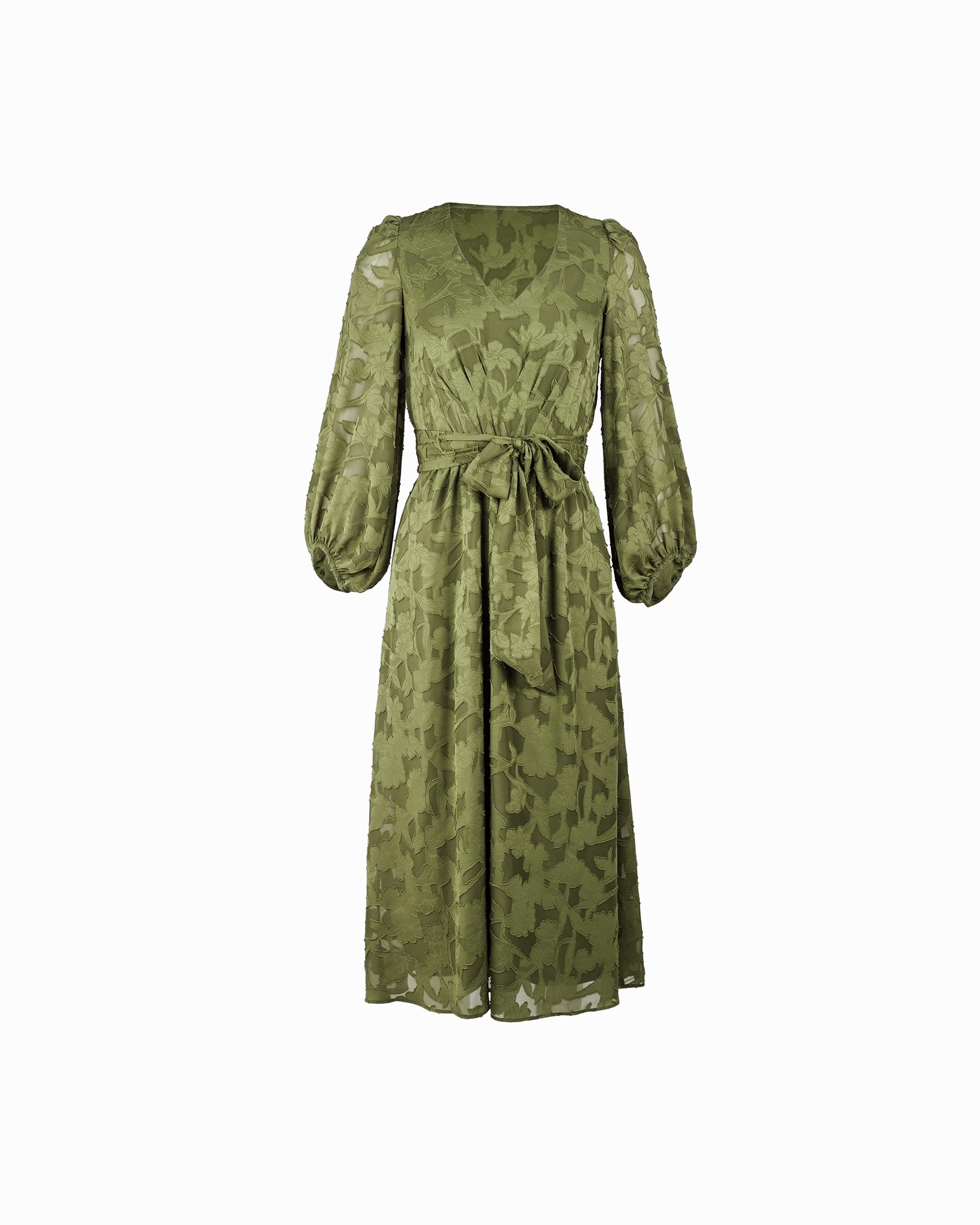 Anne Klein Womens 3 4 Sleeve V-Neck Printed Midi Dress
