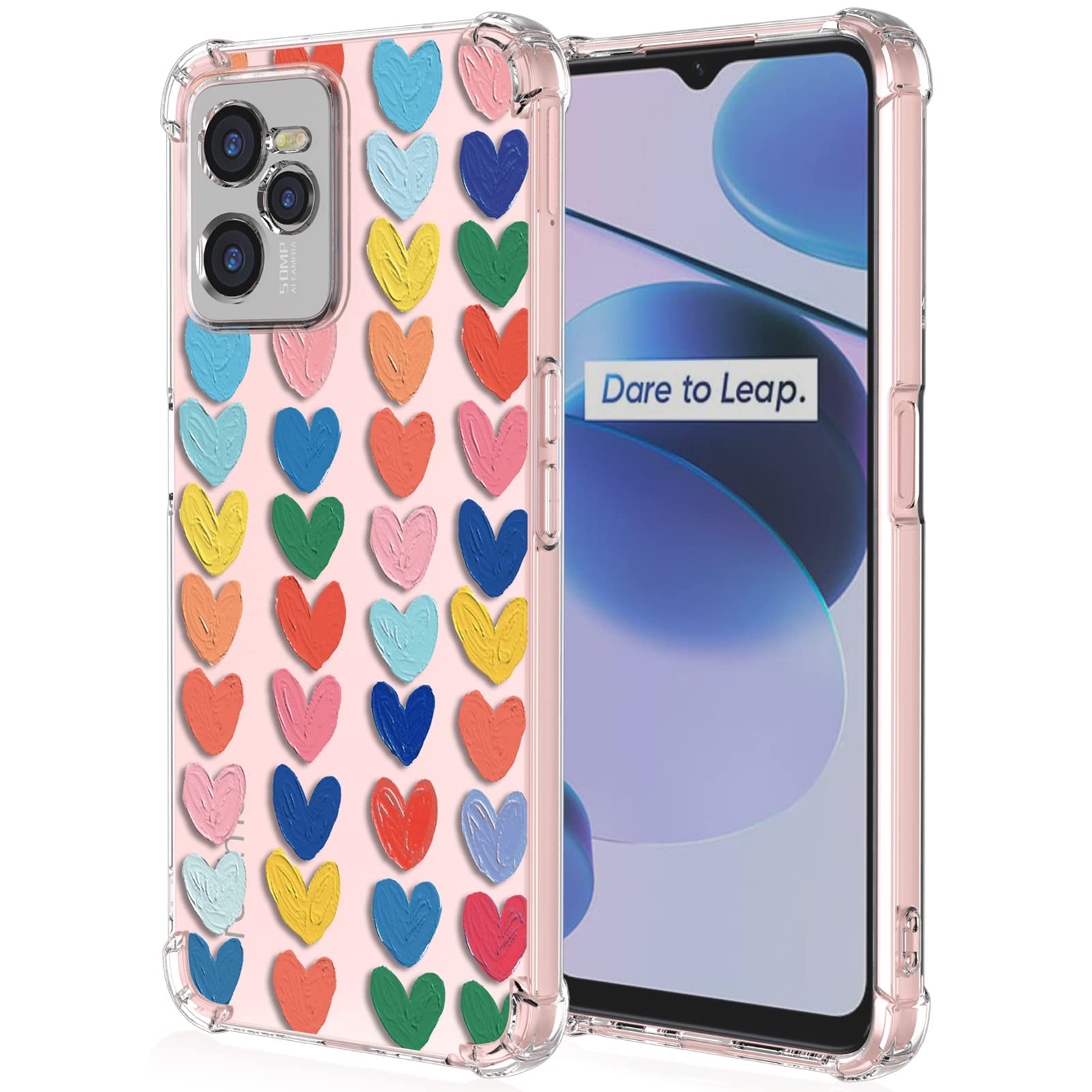 ILING Cover per Realme C35 4G/Realme Narzo 50A Prime, Cabina Silicone Colorato Case Proteggi la Fotocamera, Custodia Antiurto Ultrasottile da Donna (Verde