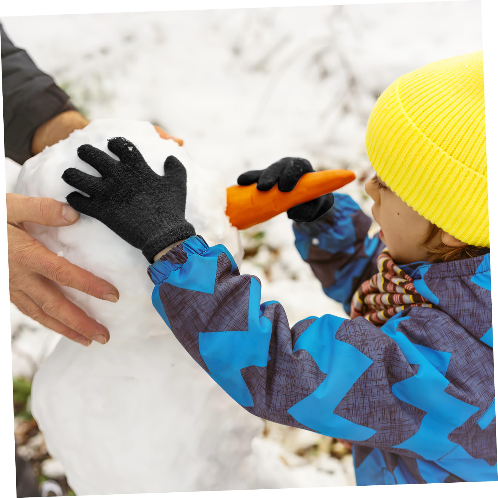 VANZACK Guantes Infantiles de Punto Cálidos para Invierno de Cinco Dedos Color Azul para Elástico y