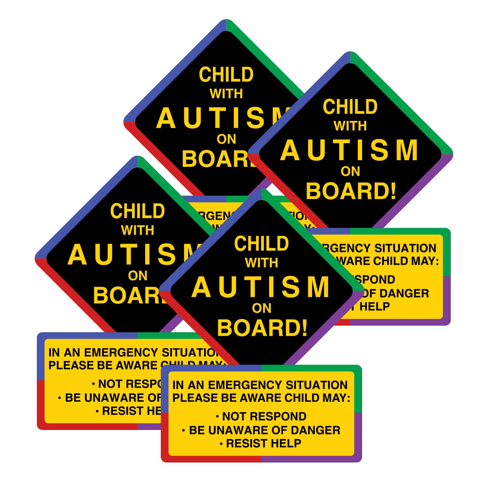Dakchor Autism Car Magnet and Stickers Removable Reusable for Vehicle Window, Child with Autism On Board Sign for Safety Awareness