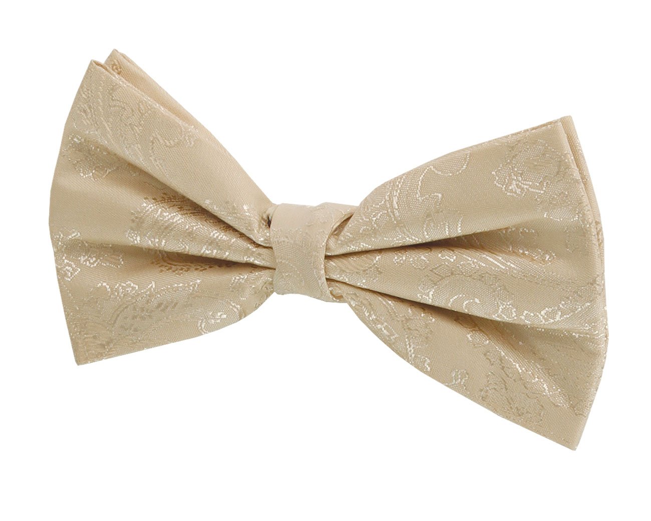 Dobell Mens Gold Paisley Bow Tie Pre-Tied
