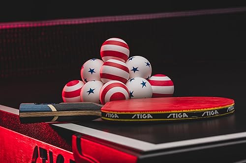 Miniatura 4 de STIGA Paquete de 6 pelotas de tenis de mesa con estrellas y rayas - 1.575in ITTF tamaño y peso reglamentario