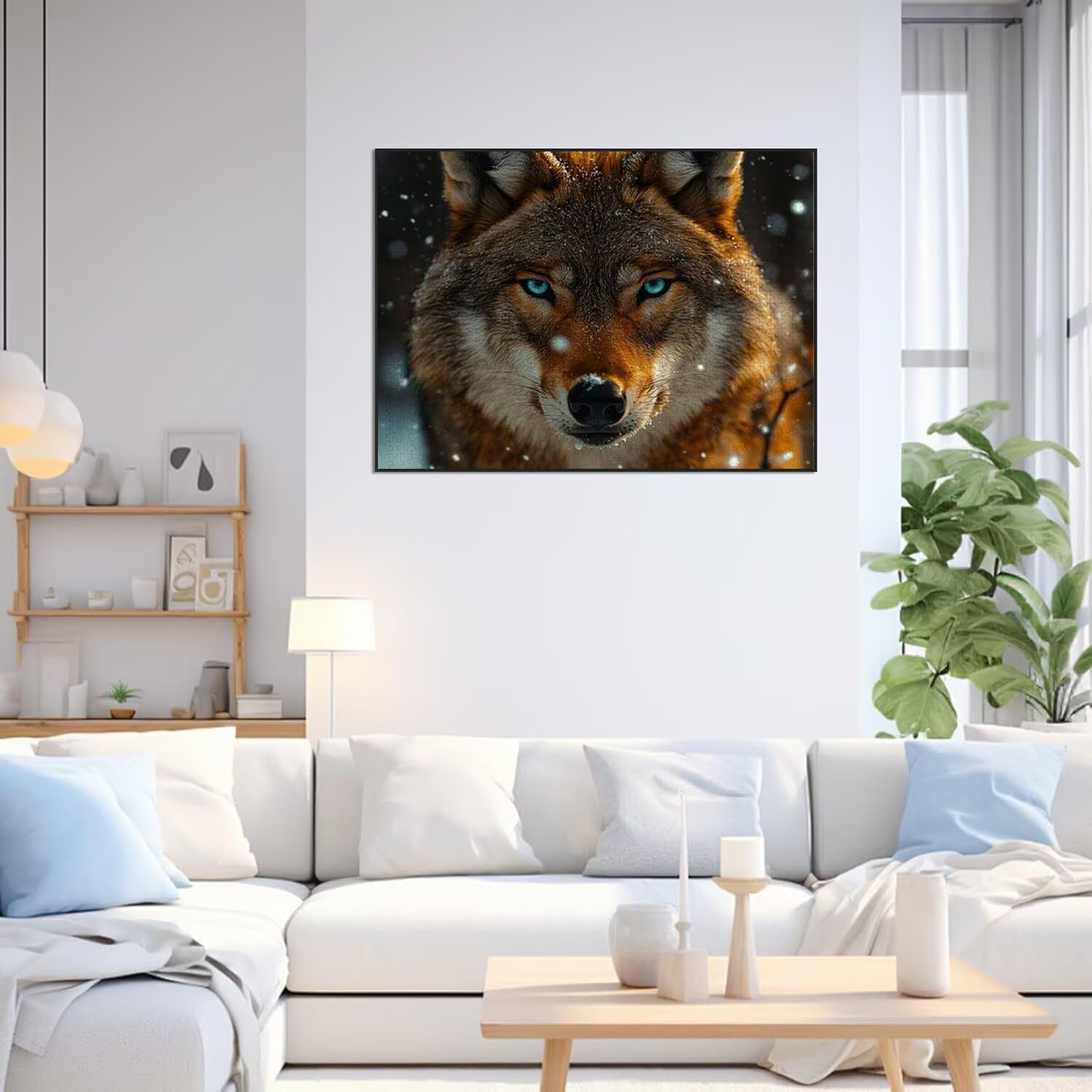 Puzzle 1500 sztuk Wilk Trudne drewniane puzzle, n-397 | Niemożliwe wyzwanie, inteligentna gra zręcznościowa, gry logiczne dla całej rodziny, pomysł na prezent, śnieg