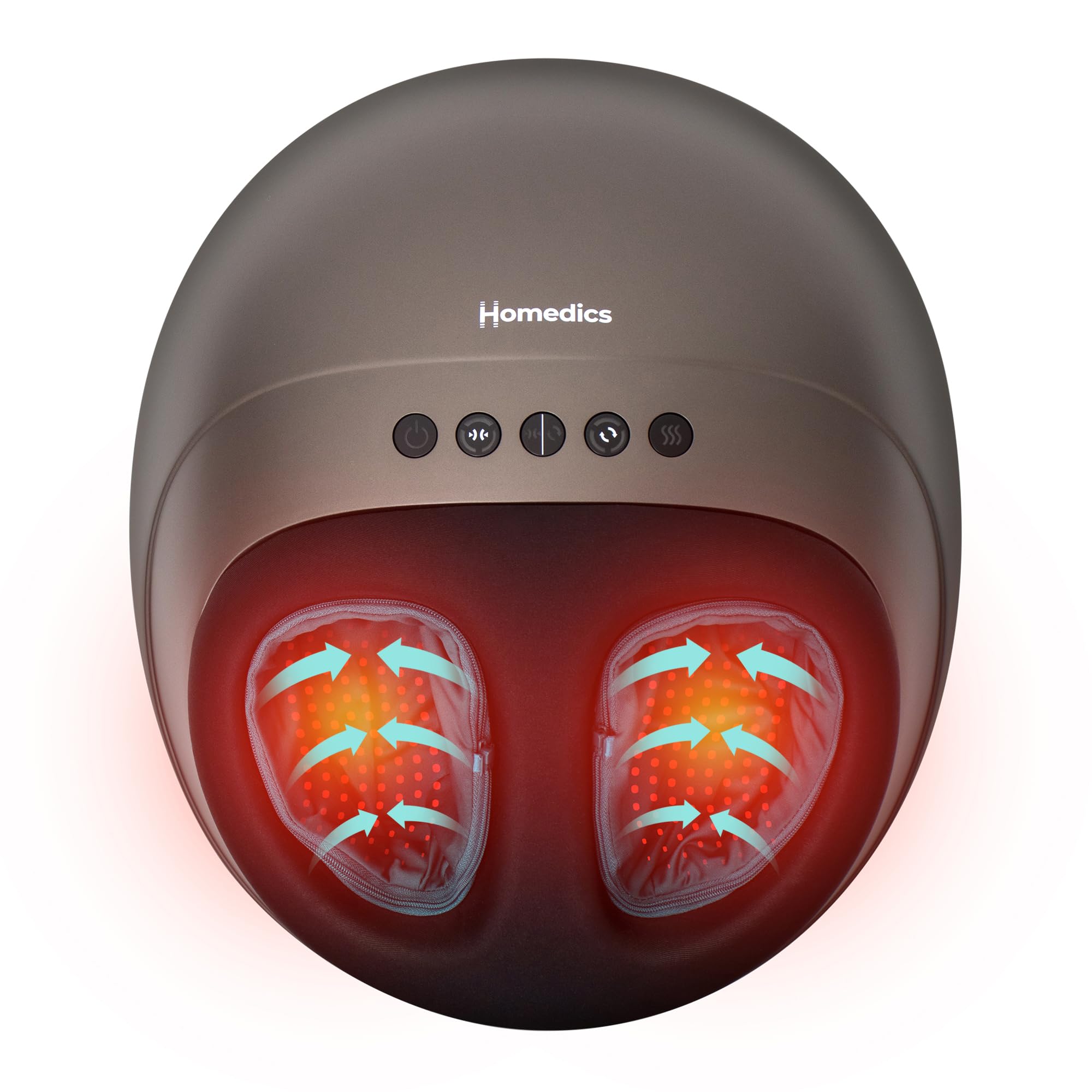 HoMedics Shiatsu Air Pro masażer do stóp – elektryczny masażer do stóp z kompresją powietrza, opcjonalnym ciepłem i głębokim masażem Shiatsu, prezent dla kobiet i osób starszych