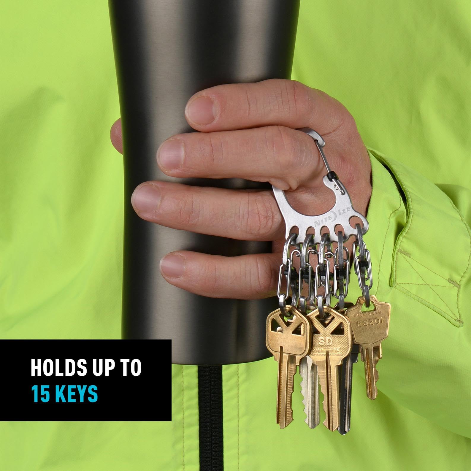 Nite Ize KLKBF-11-R6 Big Foot Locker Keyrack, stal