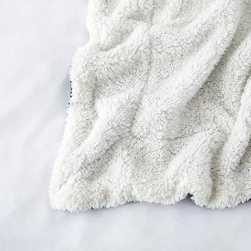 Miniatura 7 de IR Imperial Rooms Mantas Sherpa tamaño Queen  Mantas gruesas y cálidas para invierno, reversible, suave y esponjosa, tamaño Queen para cama, azul