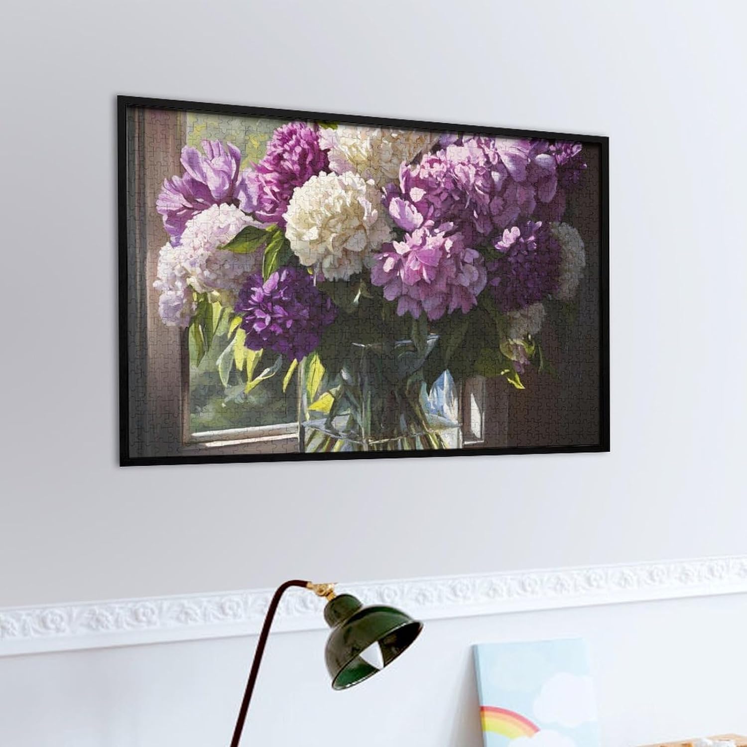 Beautiful Peonies Flowers Wood Puzzle Challenging Jigsaw Puzzles for Women Men