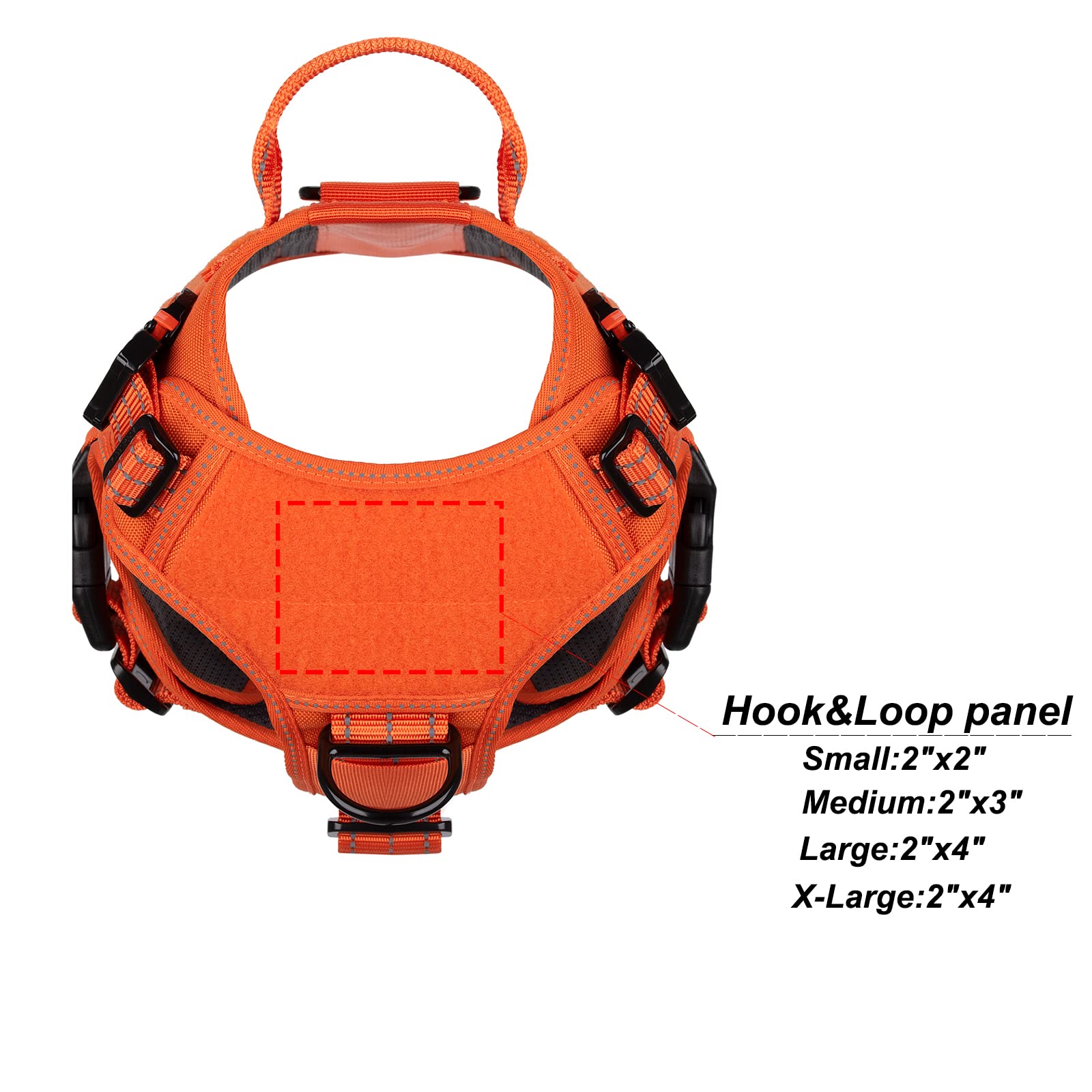 ICEFANG Tactical Dog Harness ,2X Metal Buckle,Working Dog MOLLE Vest