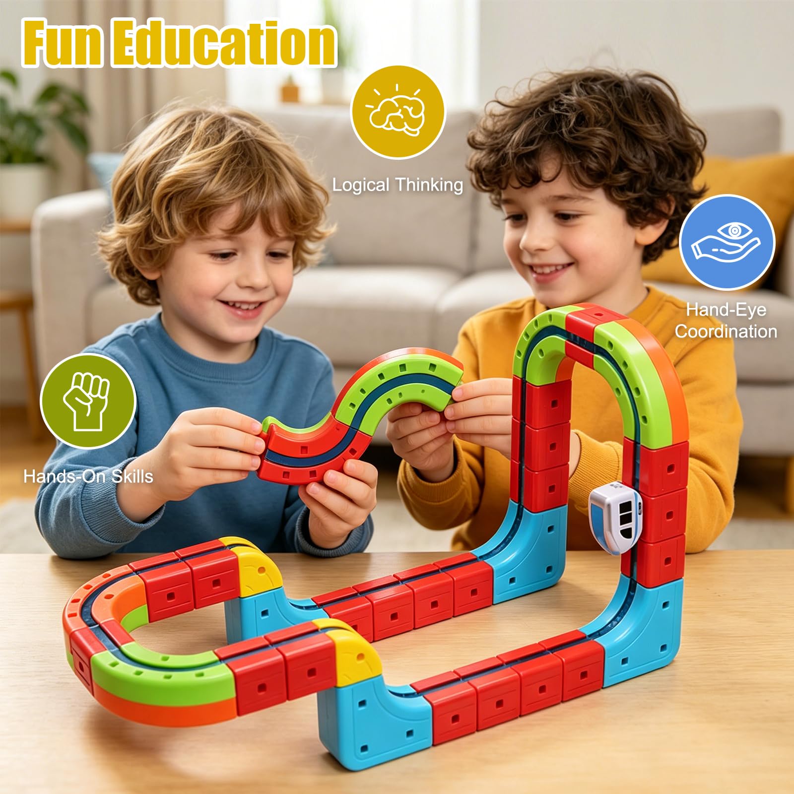 DIY Montaggio Rail Treno Elettrico,Creativo Magnete Treno per Bambini