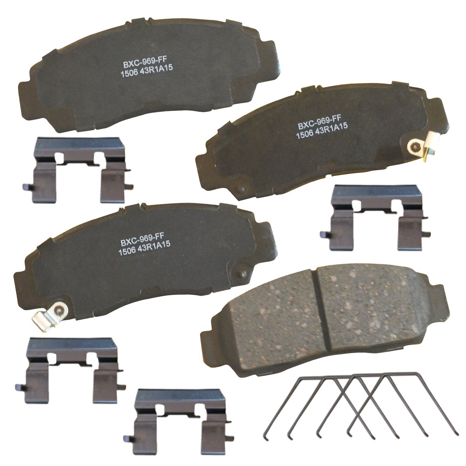 Bendix Premium SBC1506 Ceramic Front Brake Pads for Acura CL 2003-2001, RL 2004-1999, TL 2008-1999, TSX 2014-2004, Honda Accord 2012-2003
