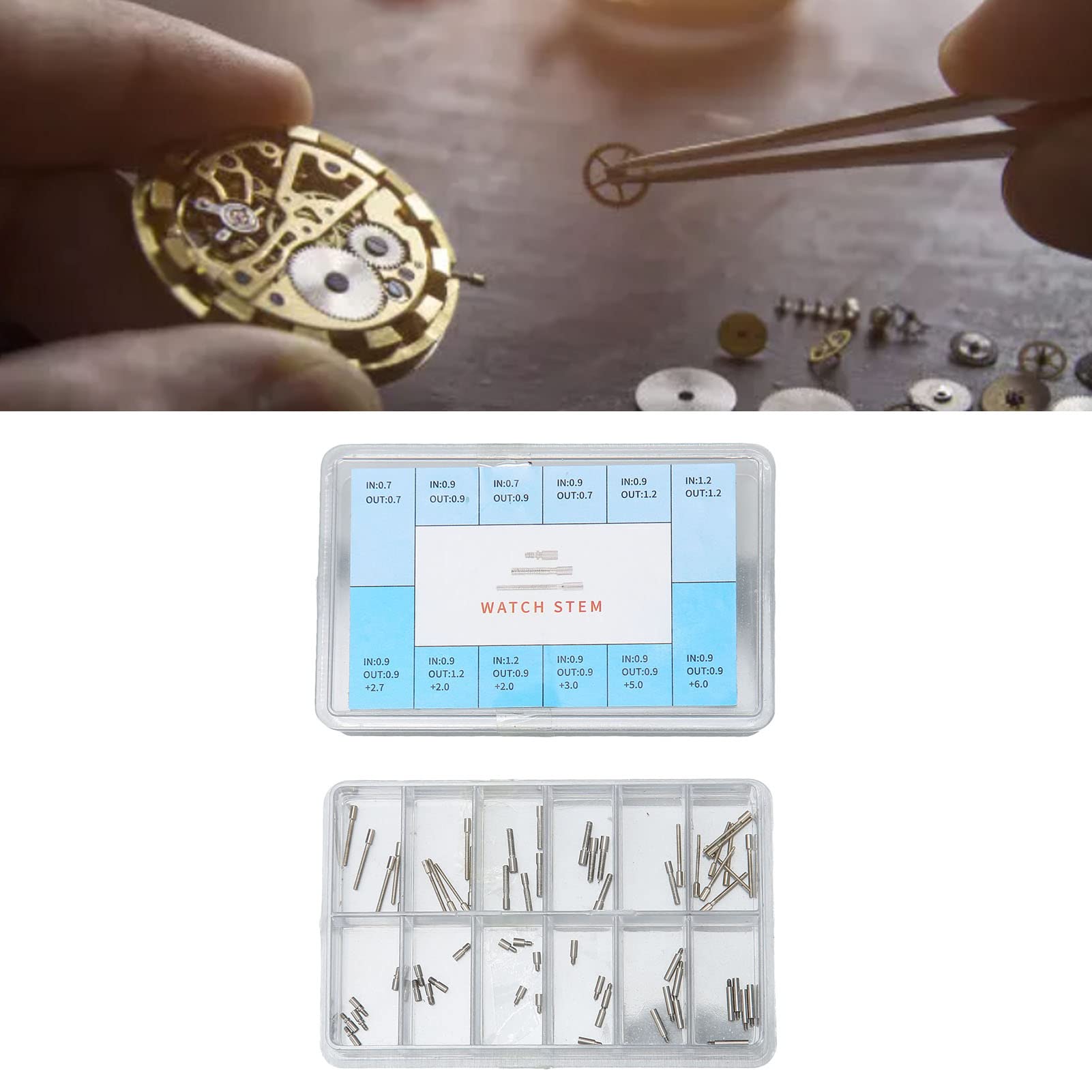 HURRISE Watch Winding Stem Extender, Watch Crown Stem Stem Extender Repairing Replacement Accessory Extender Replacement Watch For Repair Tools & Kits Stainless Steel Watch For Watchmaker