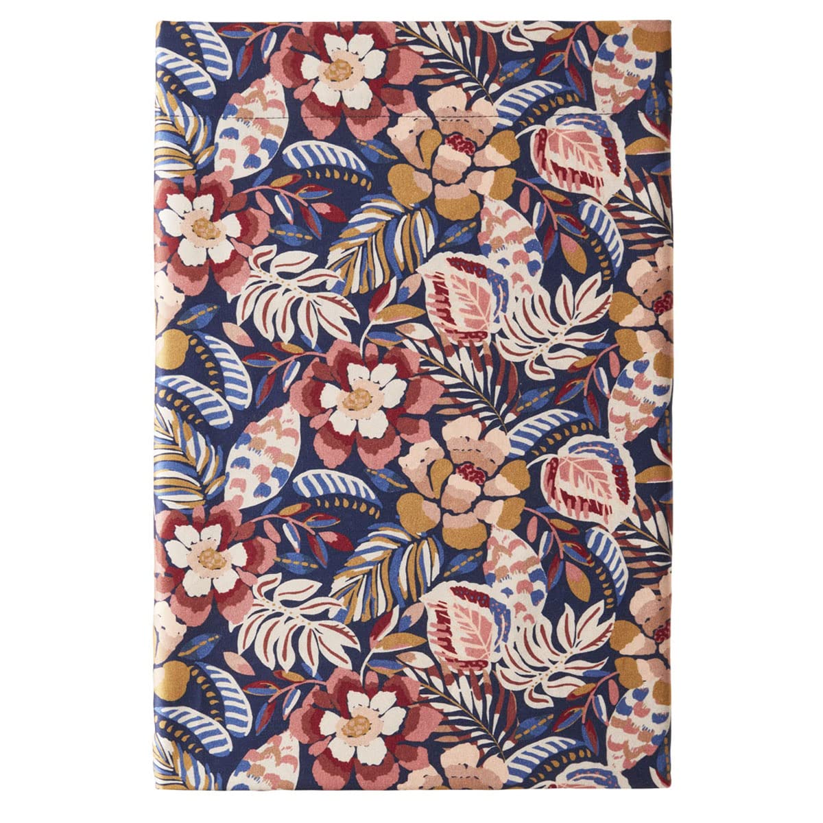 Essix Printed Cotton Satin Flat Sheet, Folk Flowers 270 x 300 cm