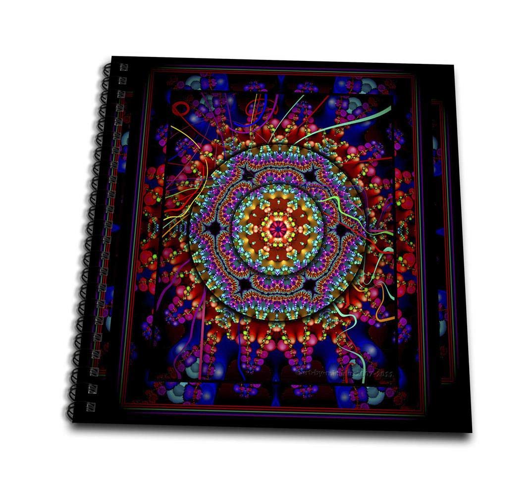 3dRose db_24832_1 Mandala 4 India Buddhism Hinduism Psychedelic New Age Harmony Balance Meditation Drawing Book, 8 by 8"