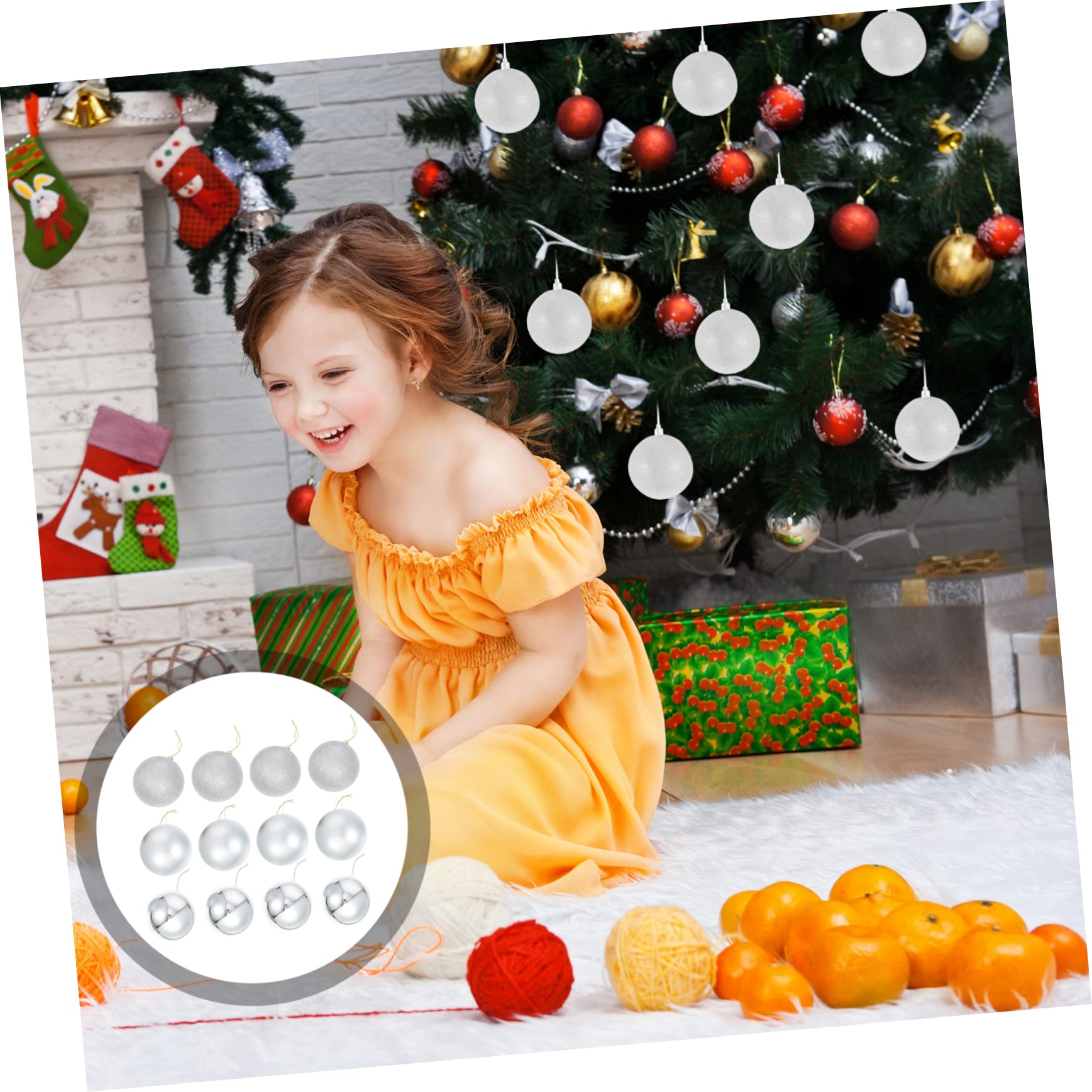24stücke Weihnachtskugelanhänger Hängende Bälle Party Dekoration Kleine Weihnachtskugeln Als Schmuck Für Hängekugeln Und Festival-Dekoration