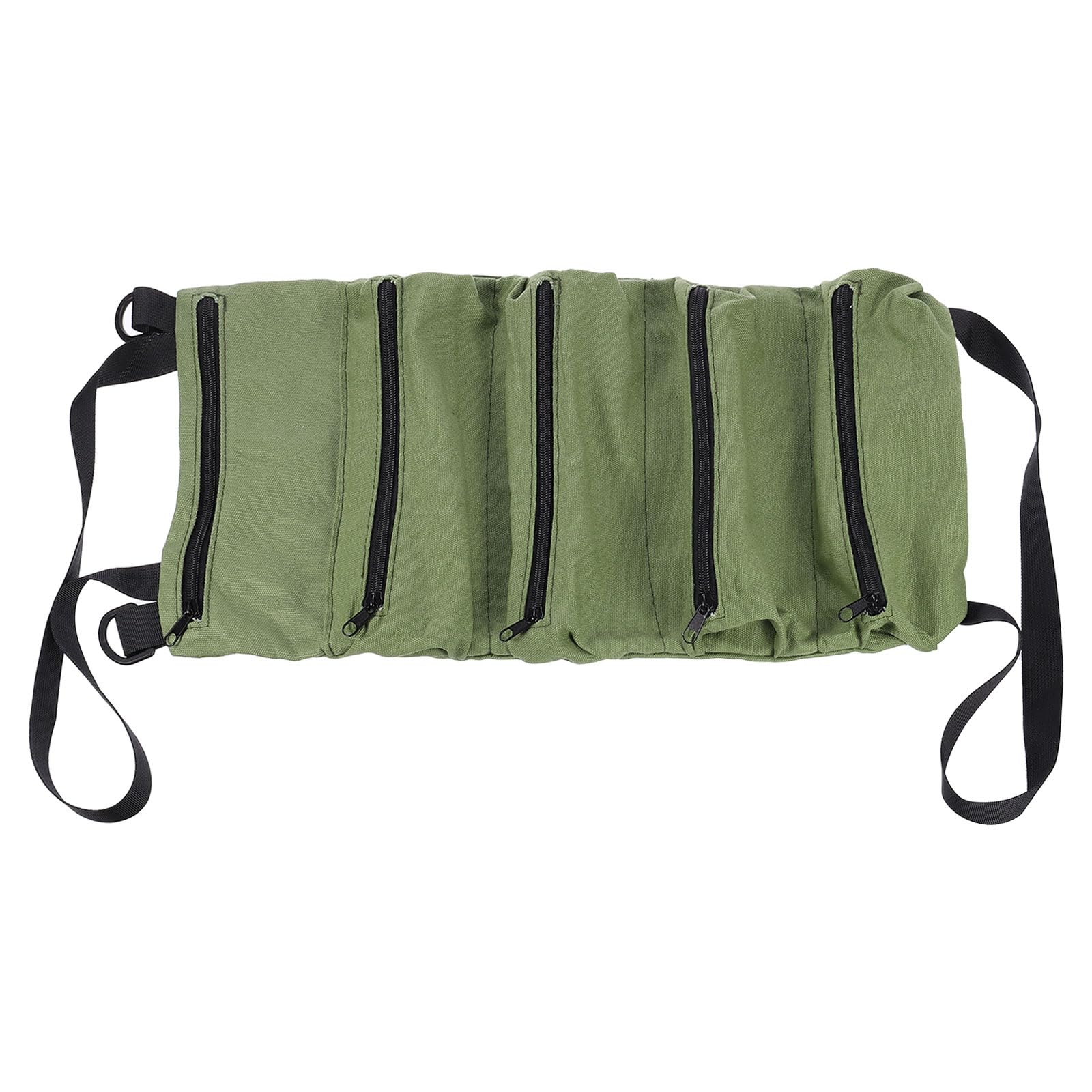 HARFINGTON Roll Up Tool Bag 18.5" x 11" Canvas Tool Bags with 5 Tool Pouches Compartments Multipurpose Utility Roll Tool Storage for Mechanics