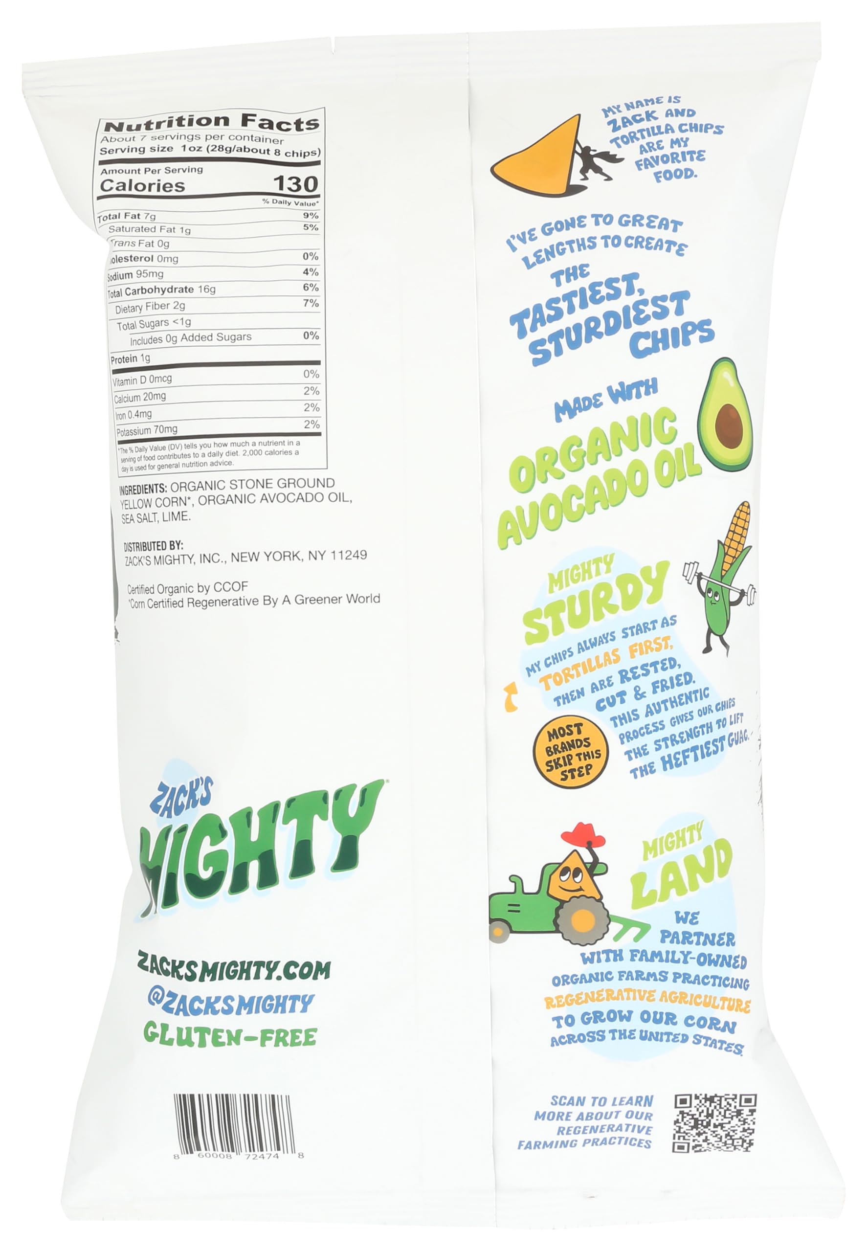 Amazon.com: Zack's Mighty Organic Avocado Oil Tortilla Chips - Sea