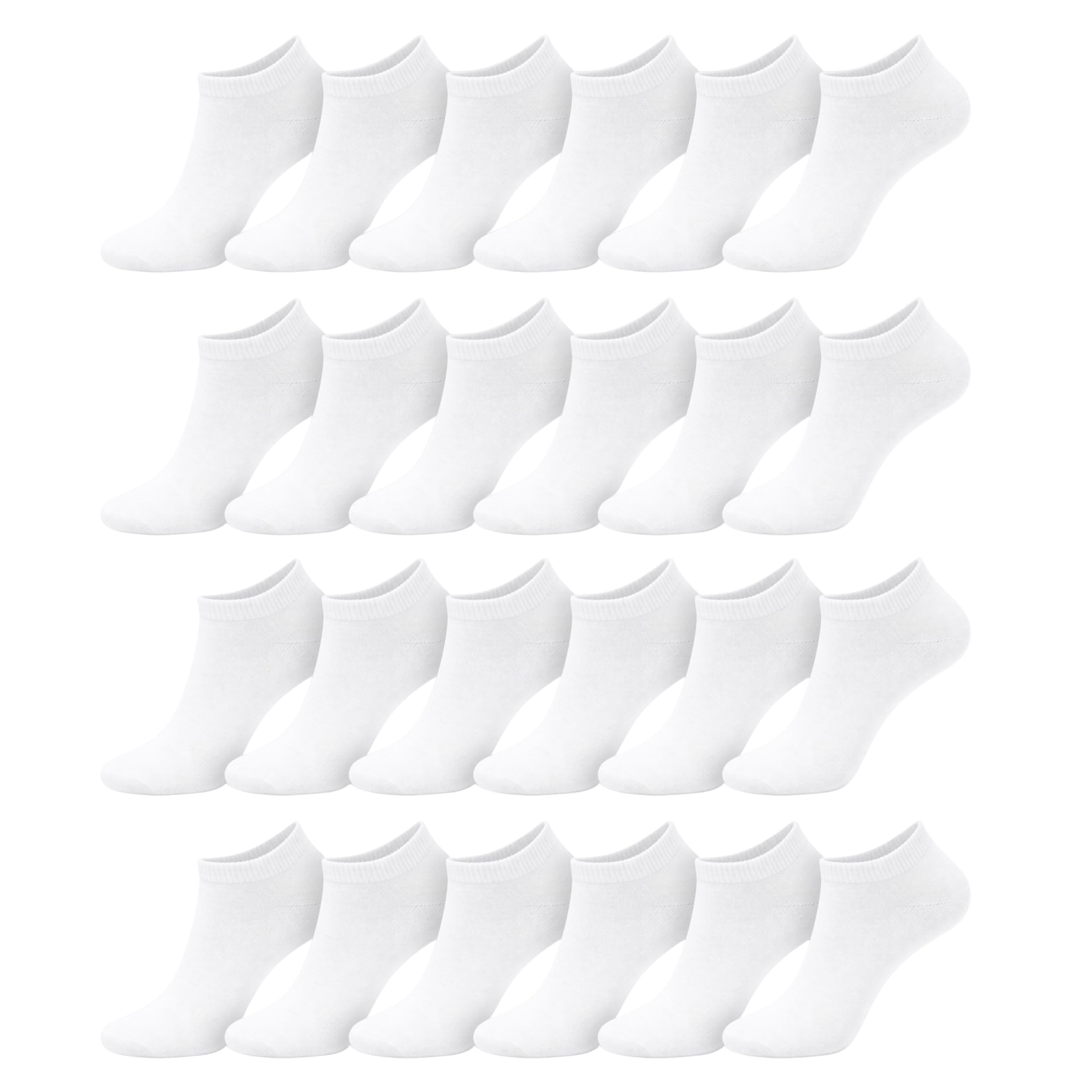 Winterlace 24 Pairs Womens Ankle Socks, Low Cut Colorful Fun Athletic Casual No-Show Teens Bulk Value Pack