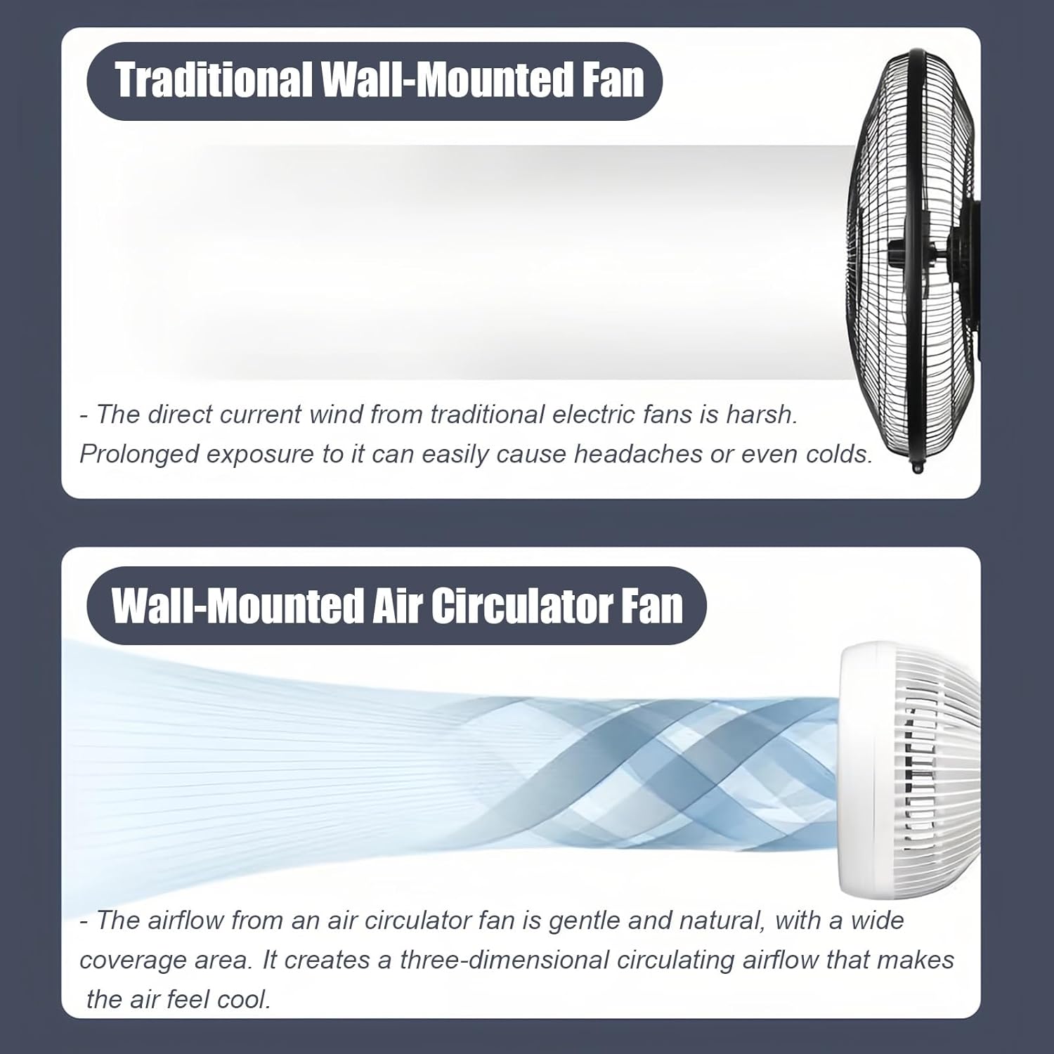 Oscillating Wall Mount Fan with Remote Control - 9.5 Inch, 3 Speed Settings, Adjustable Tilt, 12 Hour Timer Function - Space Saving Design Ideal for Summer