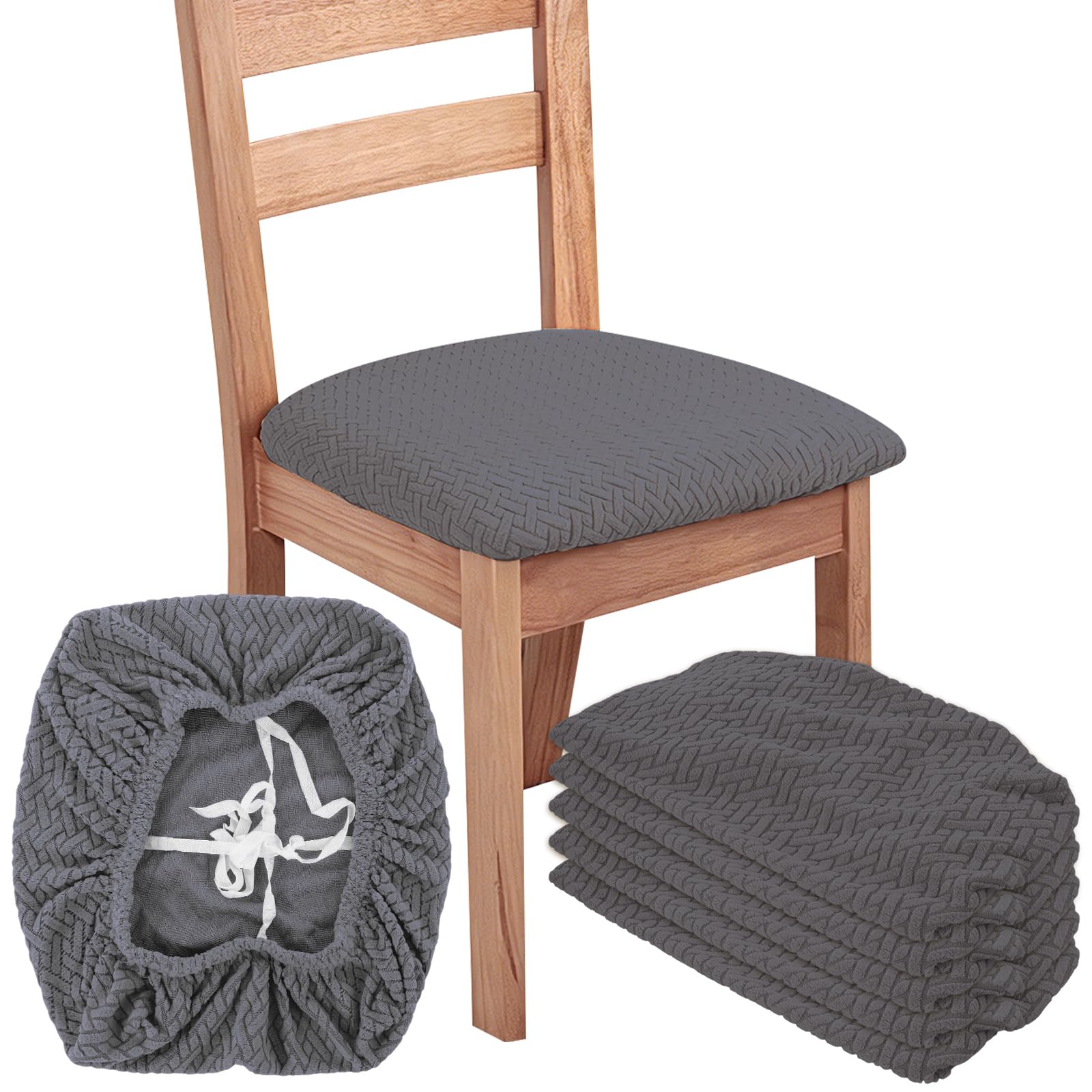 LOPYXBR Dining Chair Seat Covers Set of 6 Jacquard Dining Chair Cover — image 1