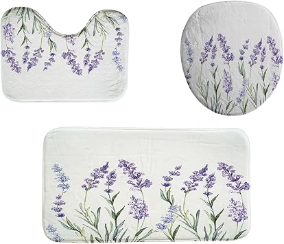 CAPSCEOLL Bathroom Mats Sets 3 Piece,Memory Foam Bath Mat Ultra Soft and Absorbent Bathroom Rugs,Non-Slip,Machine Wash Dry,Thick Bath Rug Carpet for Bathroom Floor,Sink and Shower