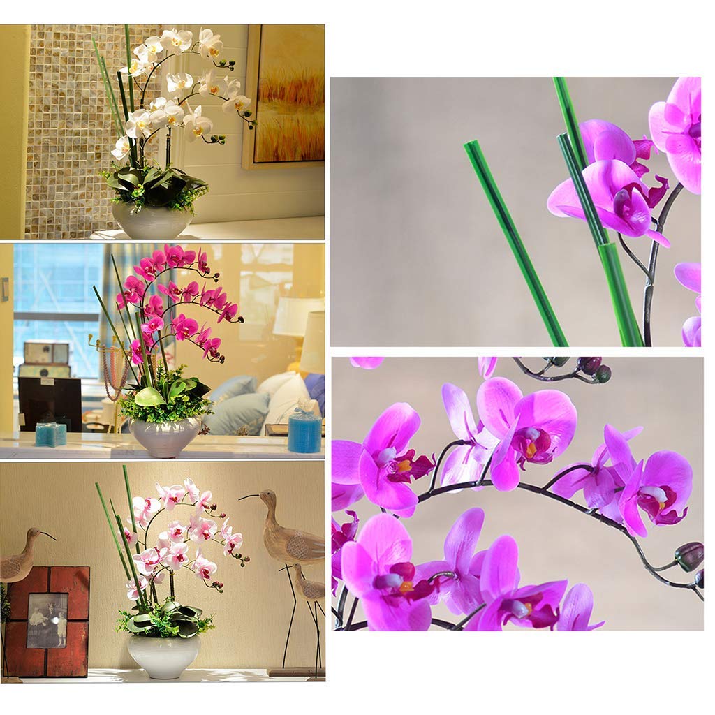 Flor de orquídea Rosa Artificial, Plantas Artificiales, bonsái Decorativo de Flores Falsas con jarrón de cerámica, arreglo de Plantas vívidas, Fiesta, decoración del hogar, Comedor