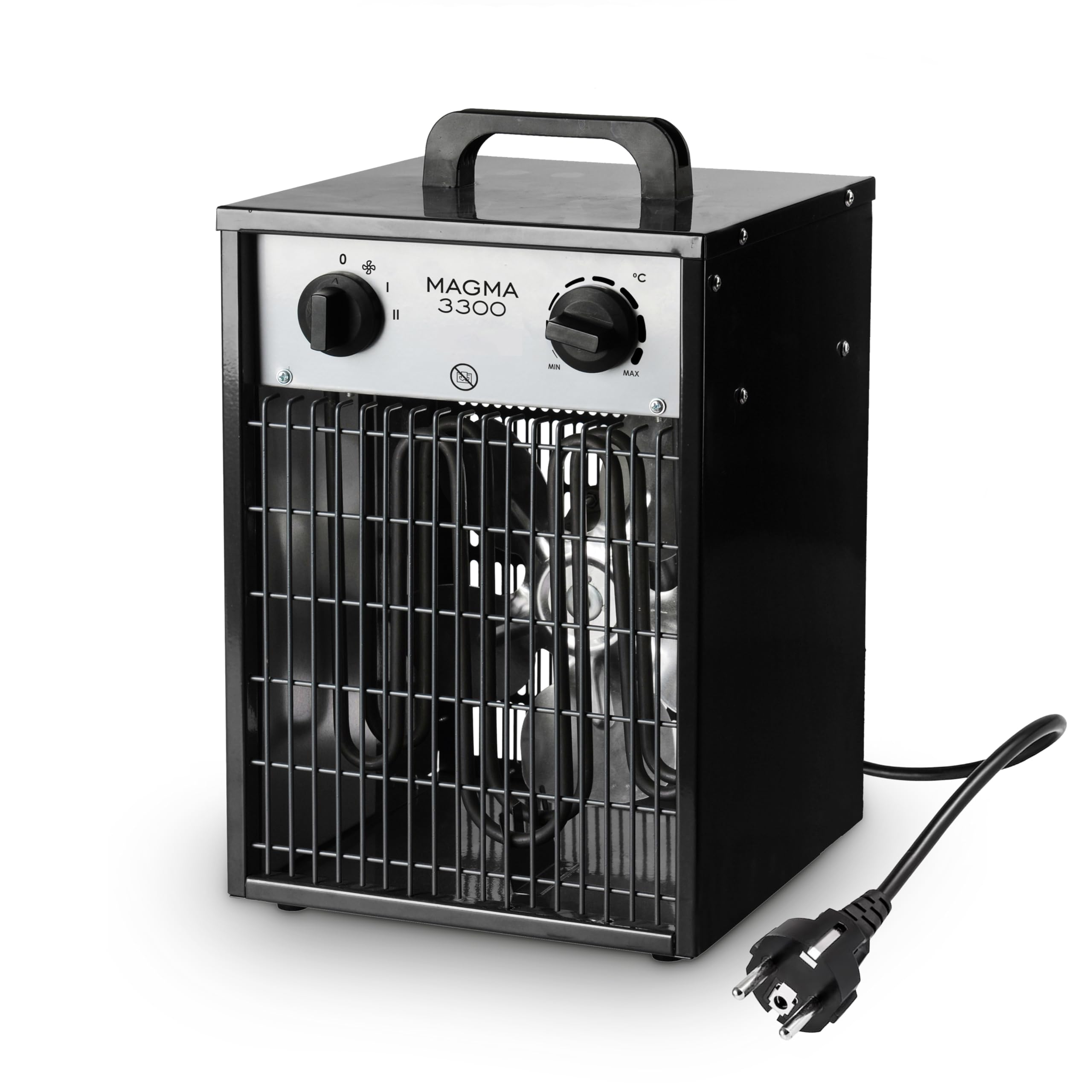 Fácula - Termoventilatore elettrico industriale Magma, 3300 W, ventilazione + riscaldamento, termostato regolabile, maniglia
