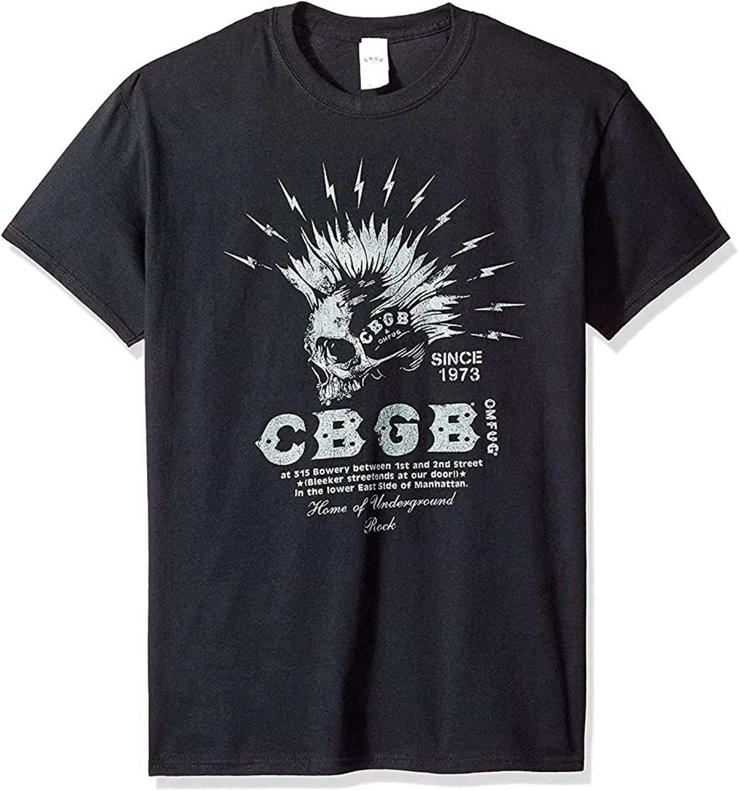 BEIYANUO Men's CBGB Short Sleeve T-Shirt Black XL
