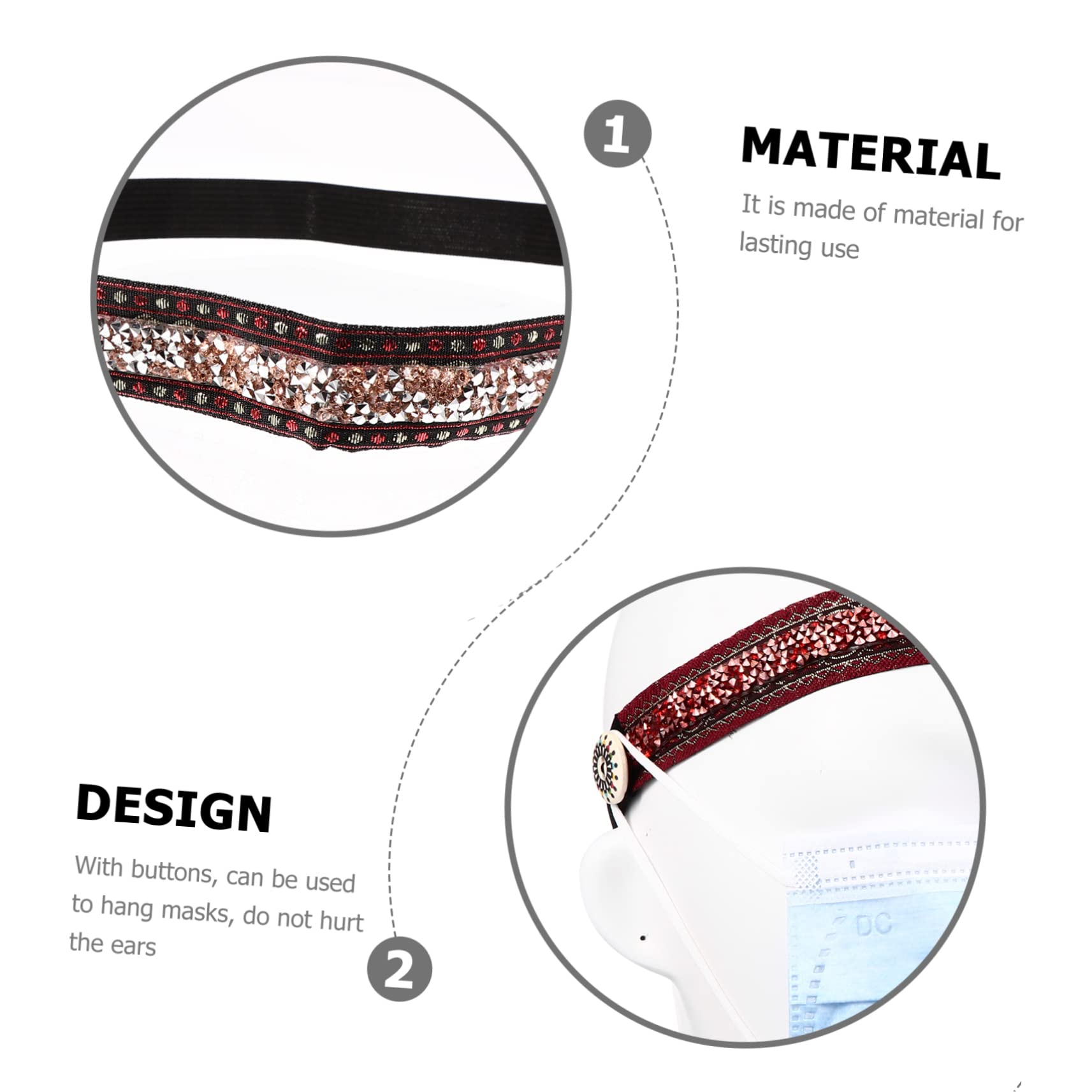 POPETPOP 6 Pezzi Fascia Con Bottoni Fascia Yoga e Elastiche e Sportive Per Le Donne Sportive Per Le Donne Da Donna ia Antisudore ia Elastica Turbante Tessuto