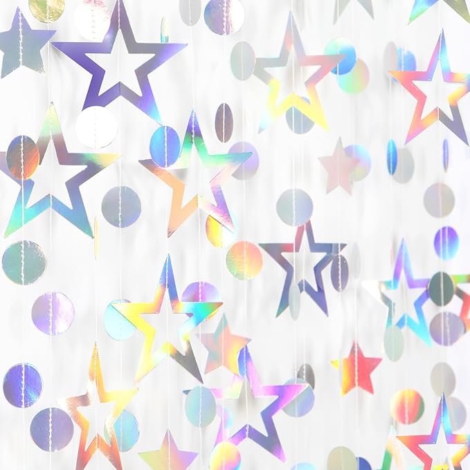 Amazon.com: Iridescent-Disco Holographic-Euphoria Star Party-Decoration ...