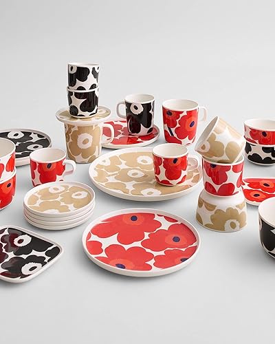 Miniatura 6 de MARIMEKKO Oiva Unikko - Taza de cerámica (rojo)  Refina la decoración de tu cocina con nuestro icónico gres  Elegante taza de café de porcelana para