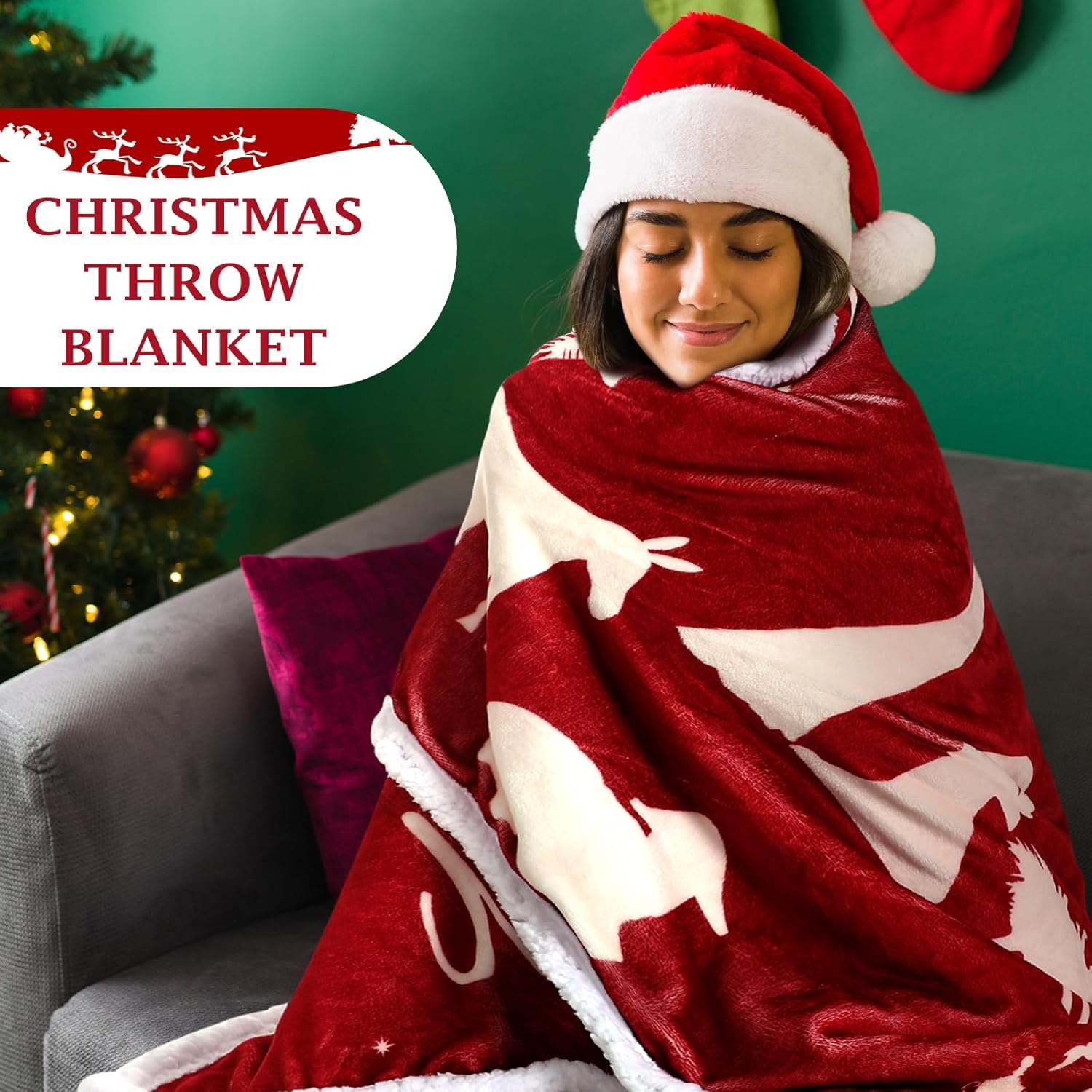Christmas Jesus Throw Blanket Christian Gifts for Women 50 x 60 Christmas Flannel Blanket Religious Warm Throw Blanket Printed Cozy Throws for Winter Bedding Couch Gifts for Women(Oh Holy Night)