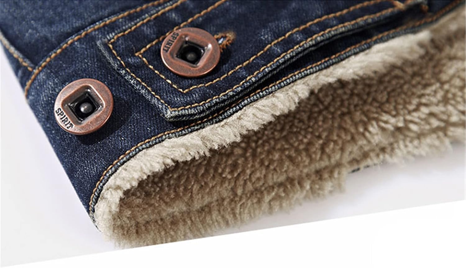 Men Denim Jacket Autumn Winter Men's Button Warm Mens Jackets Warm Coat